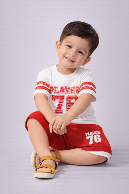 Baby Boys Player 76 T-Shirt & Shorts Set ( 1 to 12 ) months - Image 3