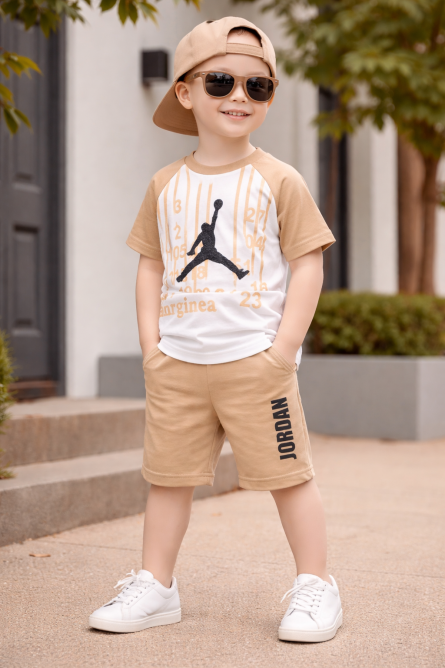 Boys Jordan Style T-Shirt & Shorts Set ( 1 to 4 ) years - Image 3